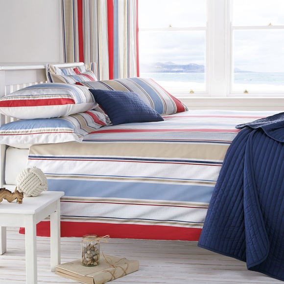 Blue Nautica Stripe Collection Duvet Cover Set Dunelm