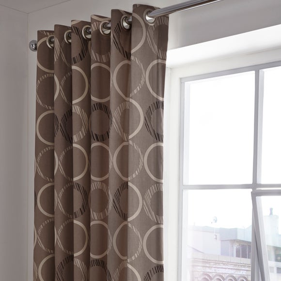 Chocolate Toronto Thermal Eyelet Curtains Dunelm