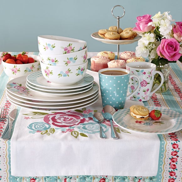 Candy Rose Collection 12 Piece Dinner Set | Dunelm