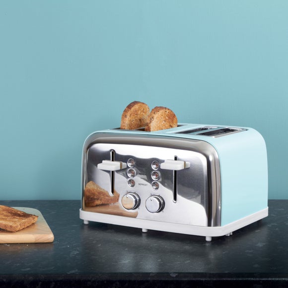 Candy Rose Collection Duck Egg 4 Slice Toaster Dunelm