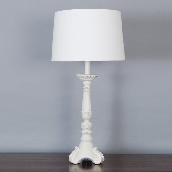 Evelyn Tall Washed Resin Table Lamp Dunelm