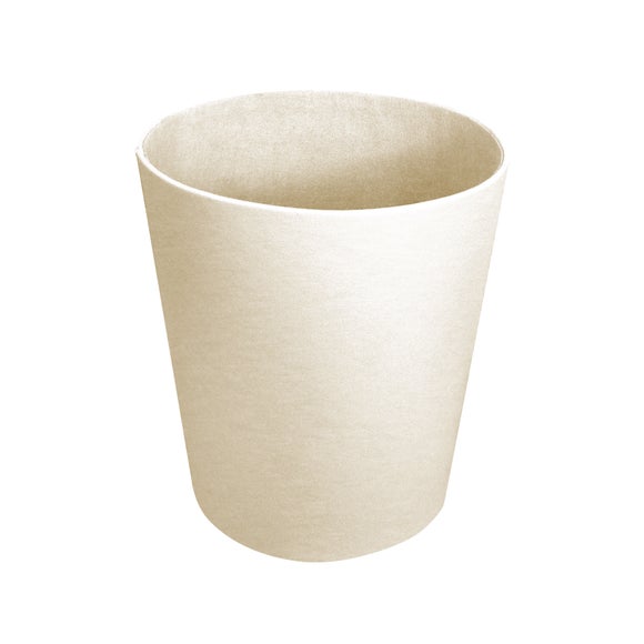 Cream Faux Leather Waste Bin Dunelm