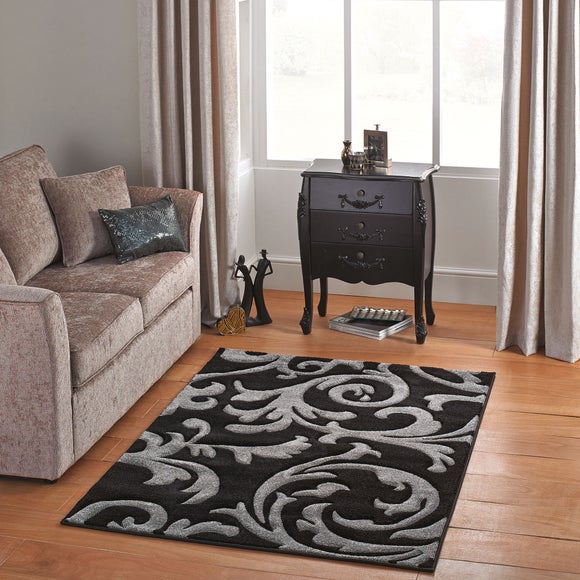 Black Reflection Rug Dunelm