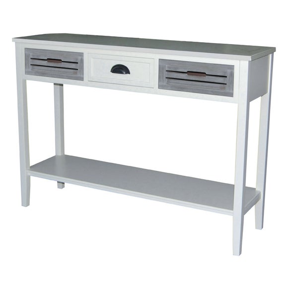 Atlanta White 3 Drawer Console Table Dunelm