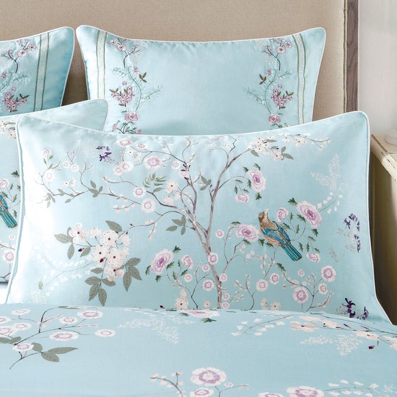 Dorma Duck Egg Maiya Collection Housewife Pillowcase | Dunelm