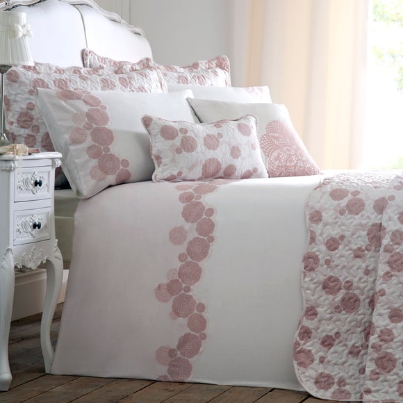 Dusky Pink Phoebe Collection Duvet Cover Dunelm