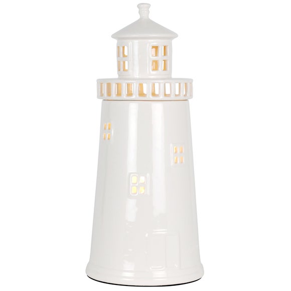 White Lighthouse Table Lamp Dunelm