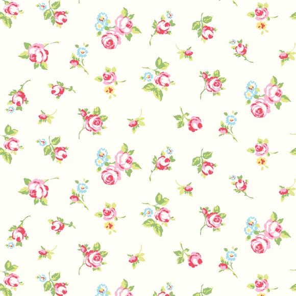 Chintz Rosebud Fabric Dunelm