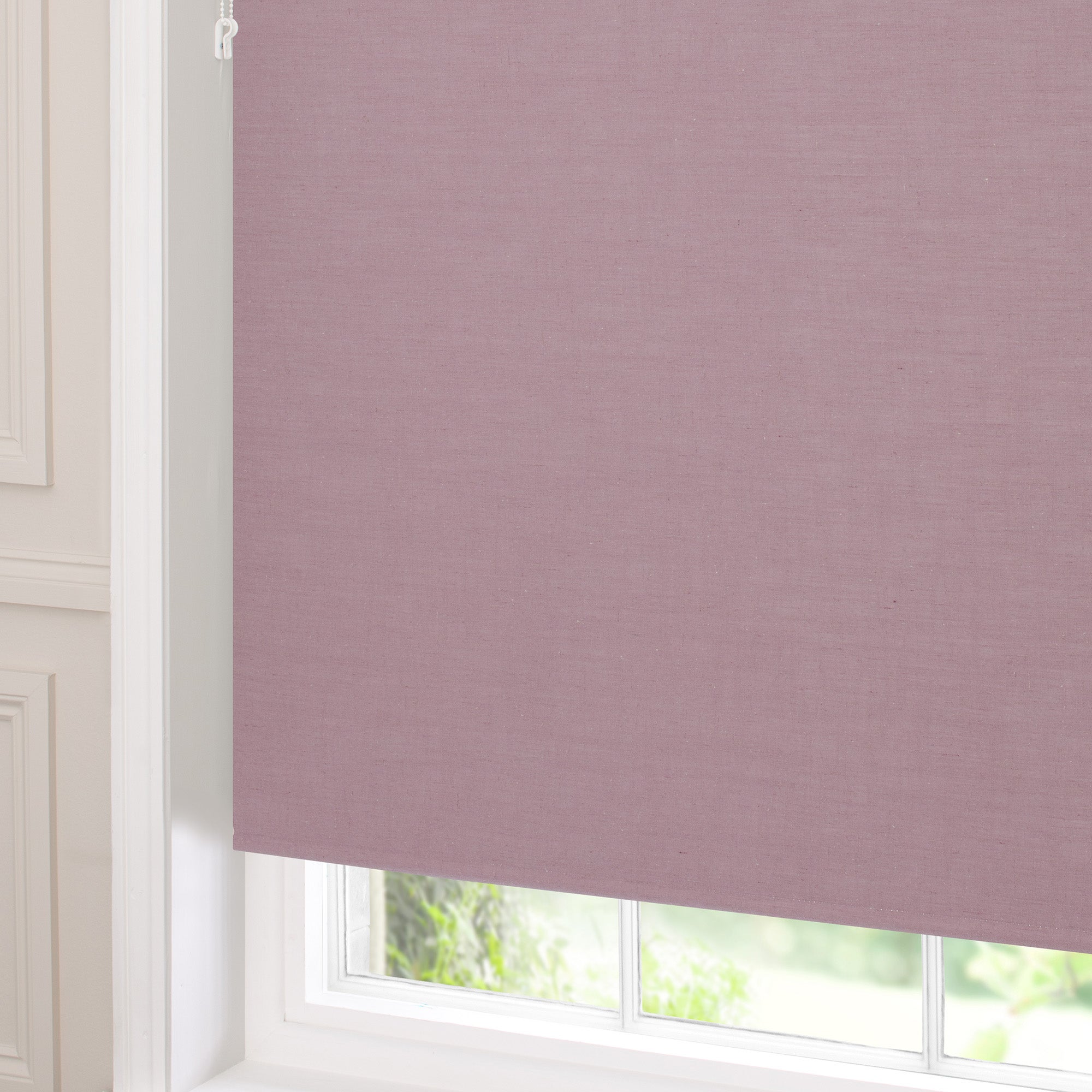 Mauve Blackout Linen Roller Blind | Dunelm