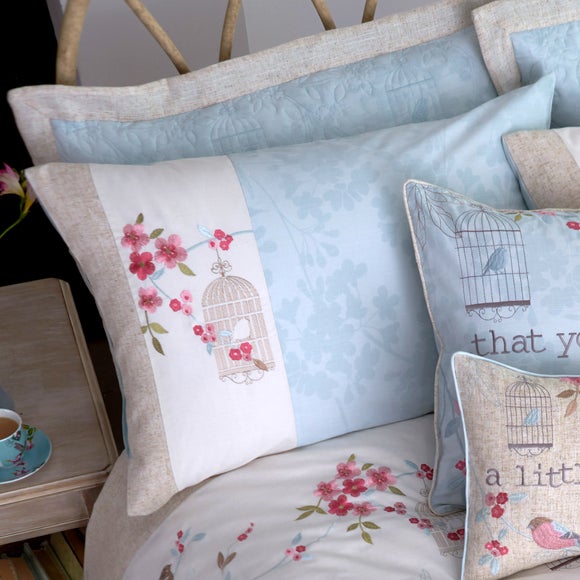 Duck Egg Evelyn Collection Housewife Pillowcase Dunelm