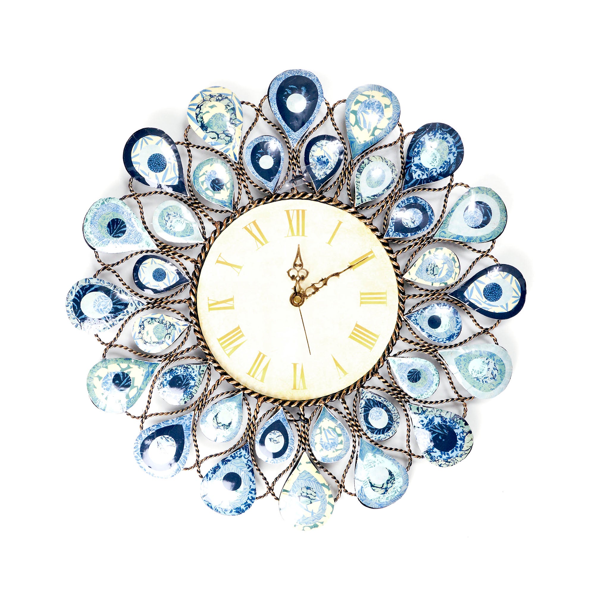 Blue Peacock Clock Dunelm Clock, Dunelm, Kitchen wall clocks