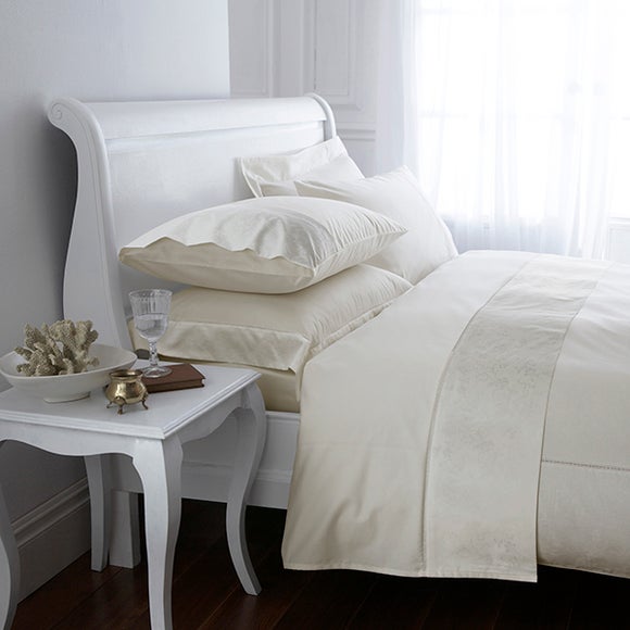 Cream Hotel Pima Floral 400 Thread Count Bedlinen Collection