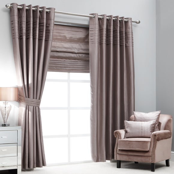 Hotel Mink Pintuck Faux Silk Curtain Collection