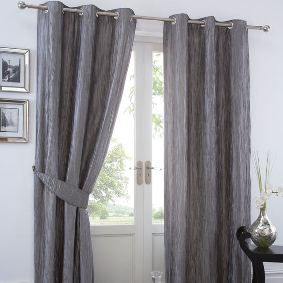 Silver Crushed Taffeta Curtain Collection