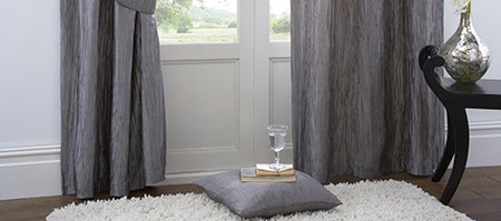 Silver Crushed Taffeta Curtain Collection