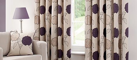 Plum Louisa Curtain Collection