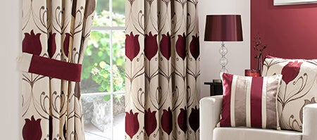 Wine Lalique Pencil Pleat Curtain Collection