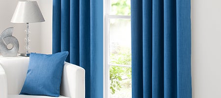 Waters and Noble Blue Solar Eyelet Curtain Collection