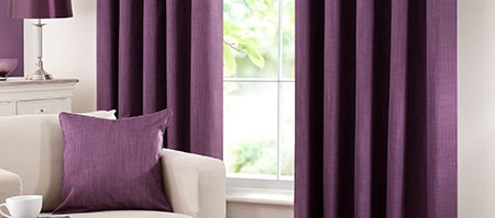 Waters and Noble Aubergine Solar Eyelet Curtain Collection