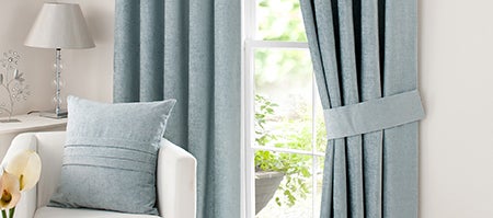 Duck Egg Chenille Pencil Pleat Curtain Collection