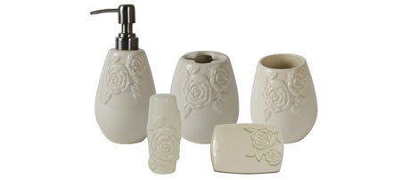 Rose Embossed Bathroom Collection