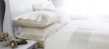 Cream Hotel Pima Floral 400 Thread Count Bedlinen Collection