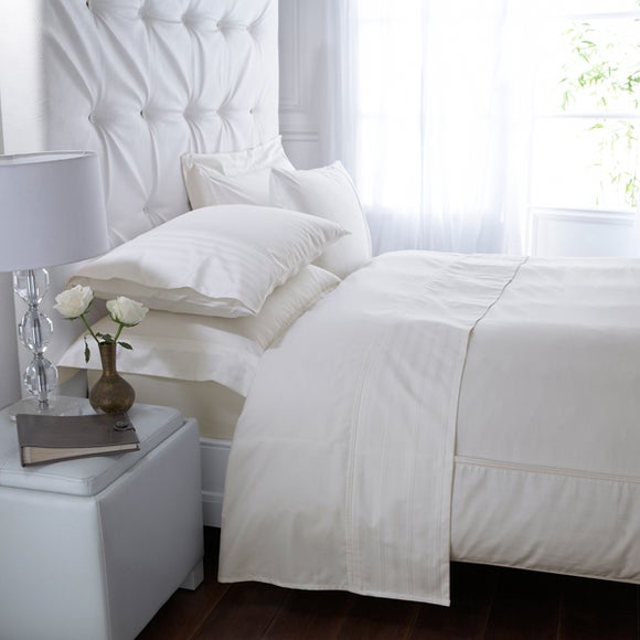 Cream Hotel Pima Pinstripe 400 Thread Count Bedlinen Collection