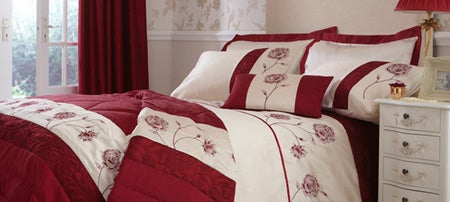 Red Quilted Rose Bedlinen Collection