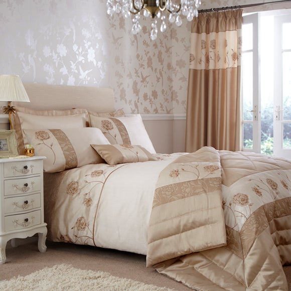 Gold Quilted Rose Bedlinen Collection