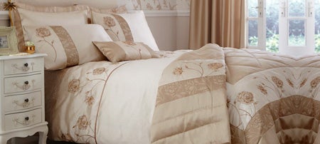 Gold Quilted Rose Bedlinen Collection