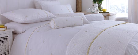 White Abby Rosebud Bedlinen Collection