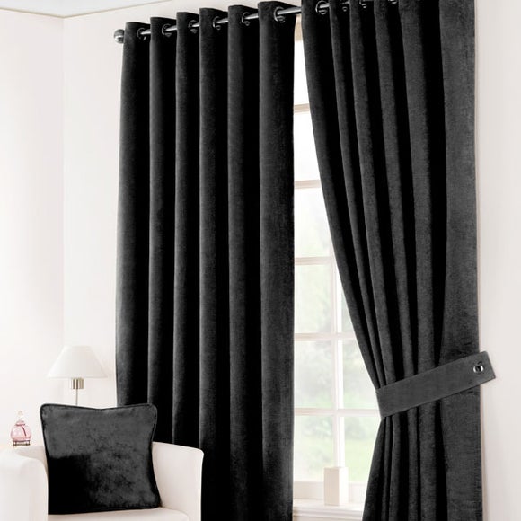 Black Suede Blackout Curtain Collection