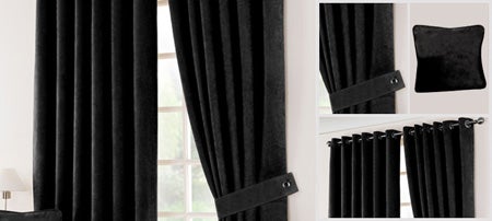 Black Suede Blackout Curtain Collection
