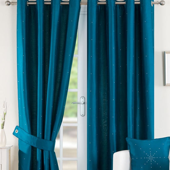 Peacock Diamante Eyelet Curtain Collection