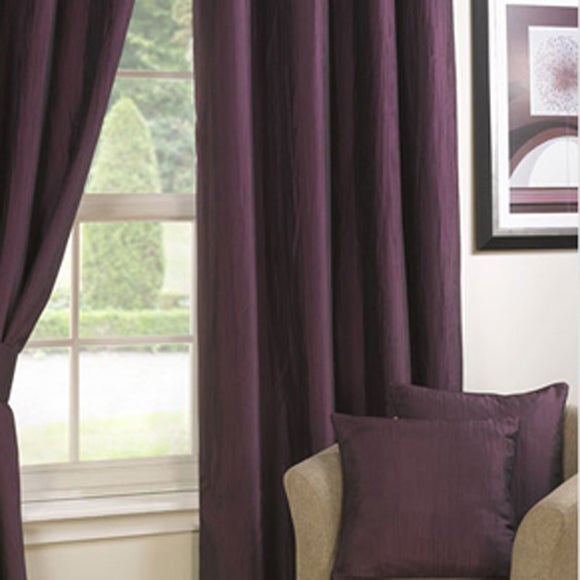 Aubergine Crushed Taffeta Curtain Collection