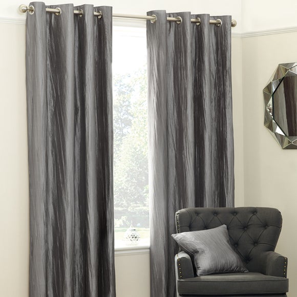 Silver Crushed Taffeta Curtain Collection
