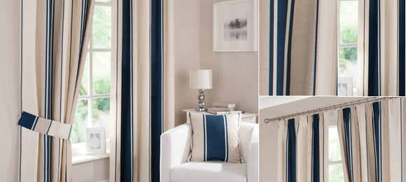 Navy Milan Curtain Collection