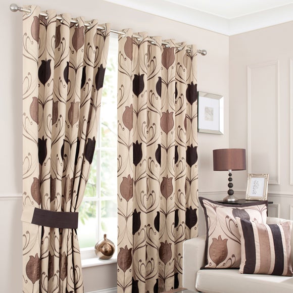 Chocolate Lalique Curtain Collection