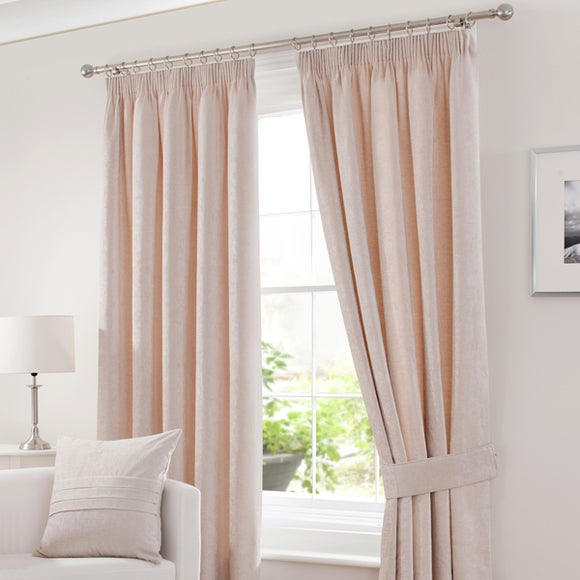 Cream Chenille Pencil Pleat Curtain Collection
