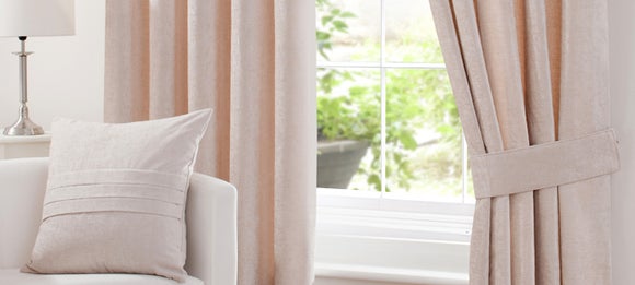 Cream Chenille Pencil Pleat Curtain Collection