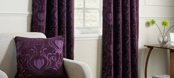 Aubergine Deco Curtain Collection