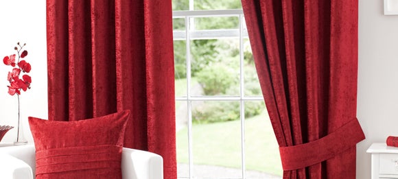 Red Chenille Curtain Collection