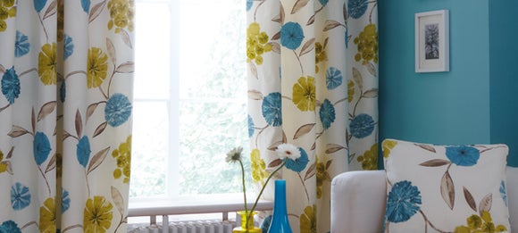 Teal Freya Curtain Collection