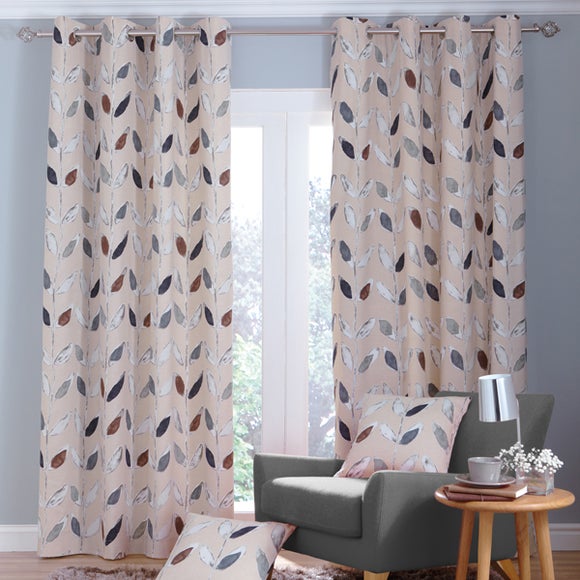 Natural Painted Leaves Curtain Collection