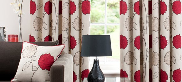 Red Louisa Curtain Collection