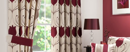 Wine Lalique Pencil Pleat Curtain Collection