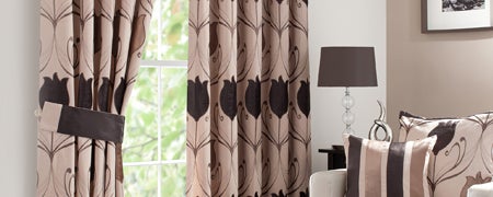Chocolate Lalique Pencil Pleat Curtain Collection