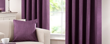 Waters and Noble Aubergine Solar Eyelet Curtain Collection