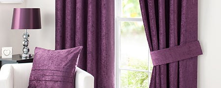 Plum Chenille Pencil Pleat Curtain Collection