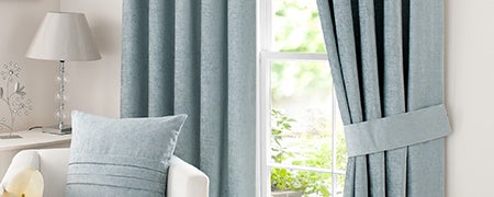Duck Egg Chenille Pencil Pleat Curtain Collection